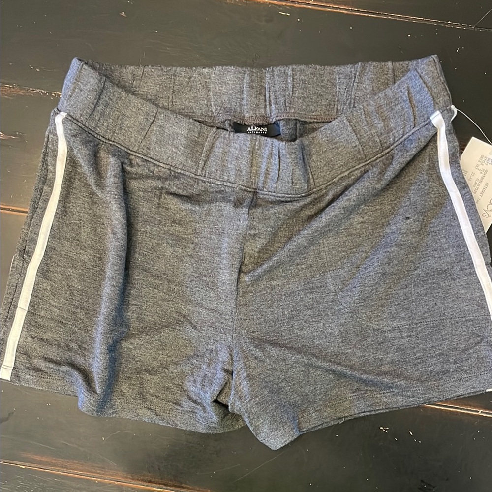 Gray Athletic Shorts with Elastic Waistband and Drawstring